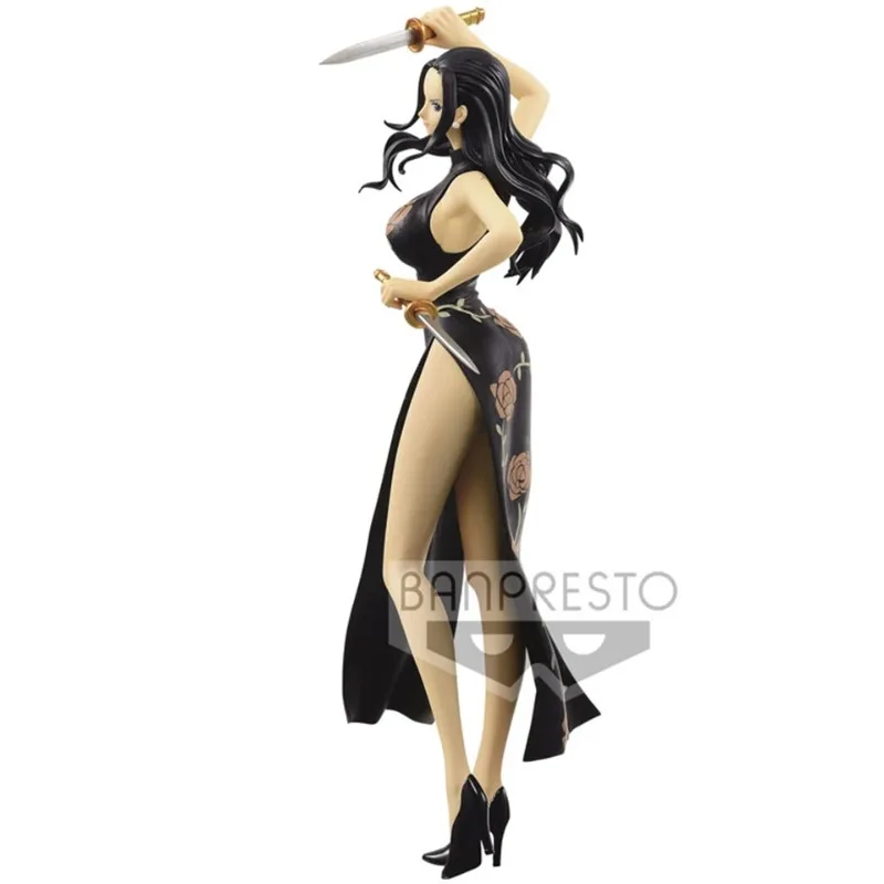 Original Genuine Banpresto One Piece Glitter& Glamours Nico Robin Kong Fu Style Anime Figure Black White Cheongsam Toy Gifts