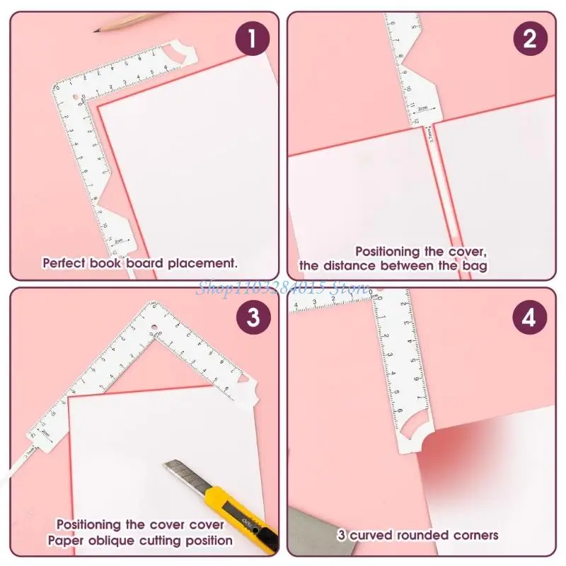 5-in-1 Boek Covers Afstand Gidsen Rvs Boekbinden Liniaal Voor Journal Notebook Album Covers Scrapbooking Tool