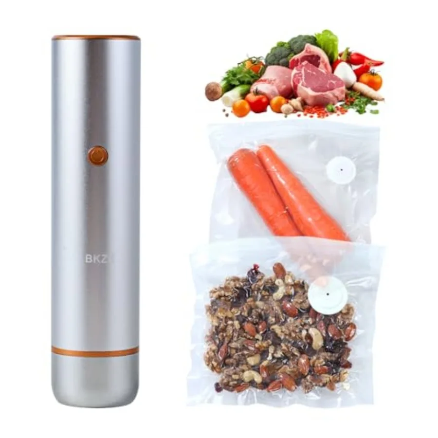 

Aluminum Handheld Vacuum Sealer for Food 60kPa Strong Suction Portable Sealer Machine with Digital Display Cordless and Recharg