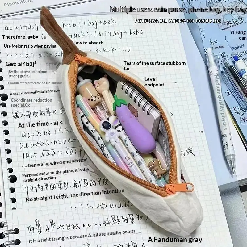 Niedliches Plüsch-Federmäppchen in Haifischform mit großer Kapazität für Schüler, Schule, Büro und Schreibwarenorganisation. – Detail 3