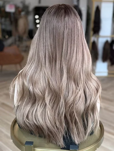 24 Inches Ombre Light Brown Highlight Synthetic Lace Frontal Wigs Long Natural Loose Wave Synthetic Lace Frontal Wigs Daily Used