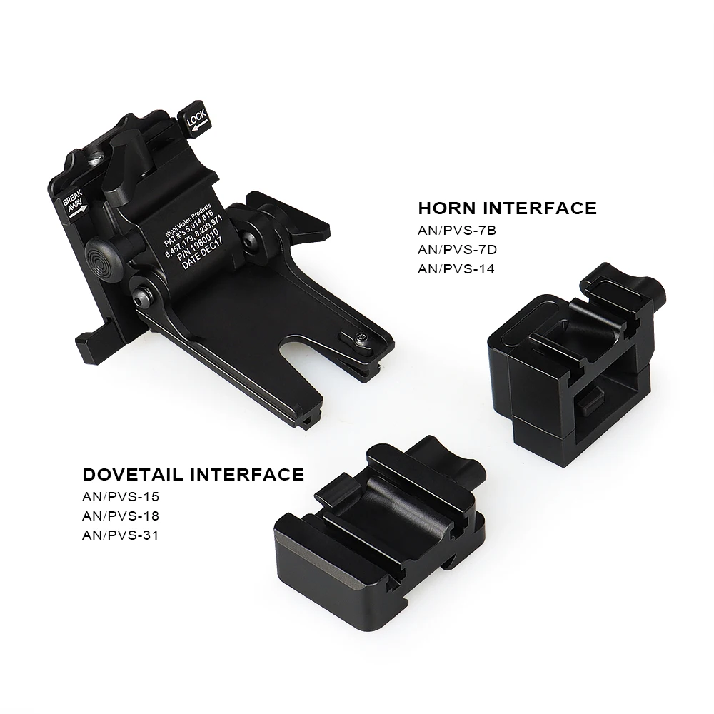 Imagem -03 - Padrão Tacitcal Pvs14 Dovetail j Adaptador de Braço Rinoceronte Td-o1 Óculos de Proteção Nvg Hyper Capacete Montagem Rápida Caça Acessório Hs24237