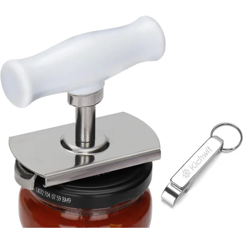 Kichwit Jar Opener for Small to Medium Lids, Including a Convenient Keychain Bottle Opener for All Your Everyday Needs.