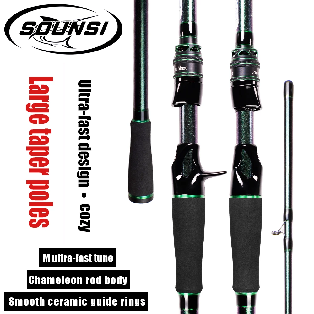 

SOUNSI Fishing Lure Rod Small Guide Fast Rod 5-28 Line 4-12 Lb Carbon Tip Ultralight Boat Fishing Rod Casting Spinning Rod