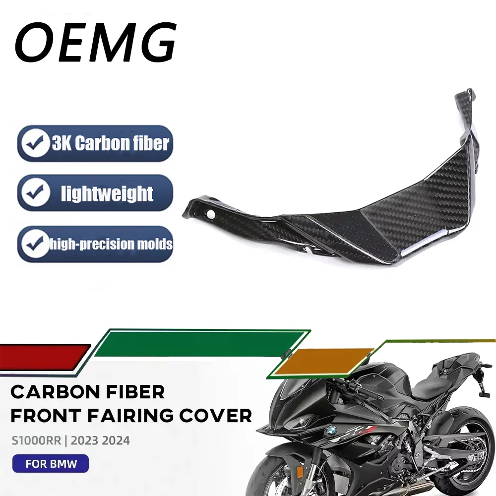 

Motorcycle Pure Carbon Fiber Front Fairing Headlight Nose Lower Panel Cowling For BMW S1000RR S1000 RR 2023 Motocross Parts