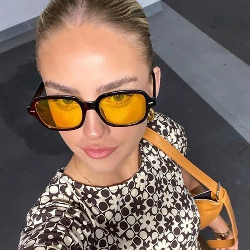 Fashion Retro Square Sunglasses Woman Brand Designer Mirror Vintage Sun Glasses Female Outdoor Travel Shopping Oculos De Sol