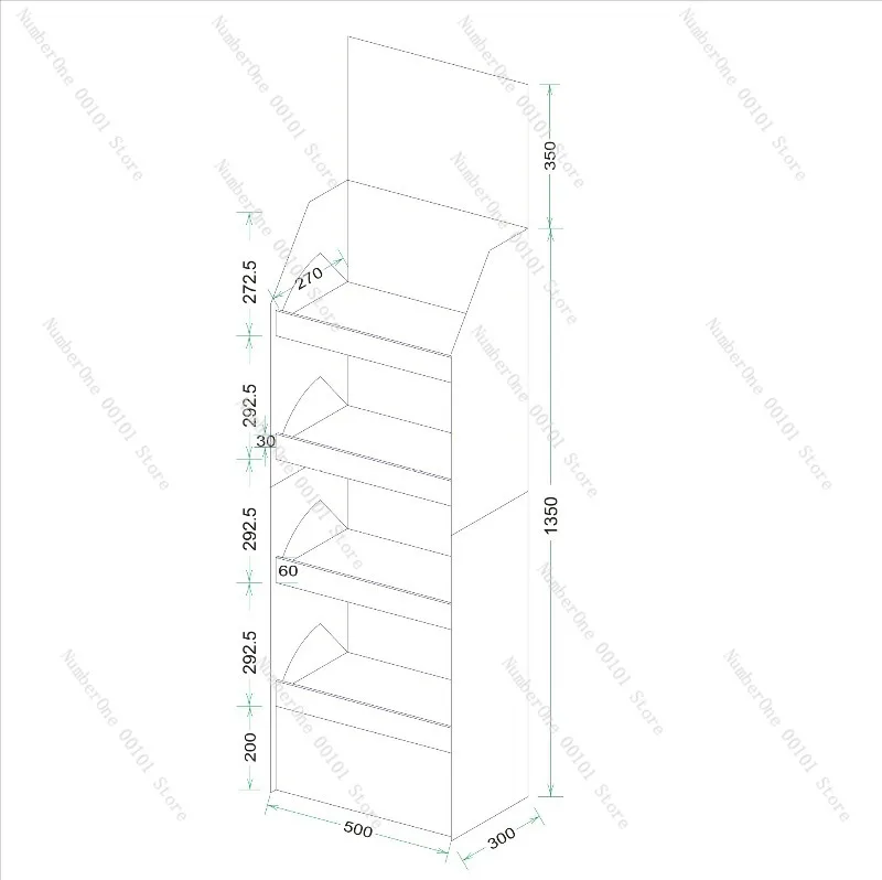 No-assembly One-piece Molded Paper Display Shelf, Quick-installation Molded Waper Stand, Retail Display Solution, Easy Setup