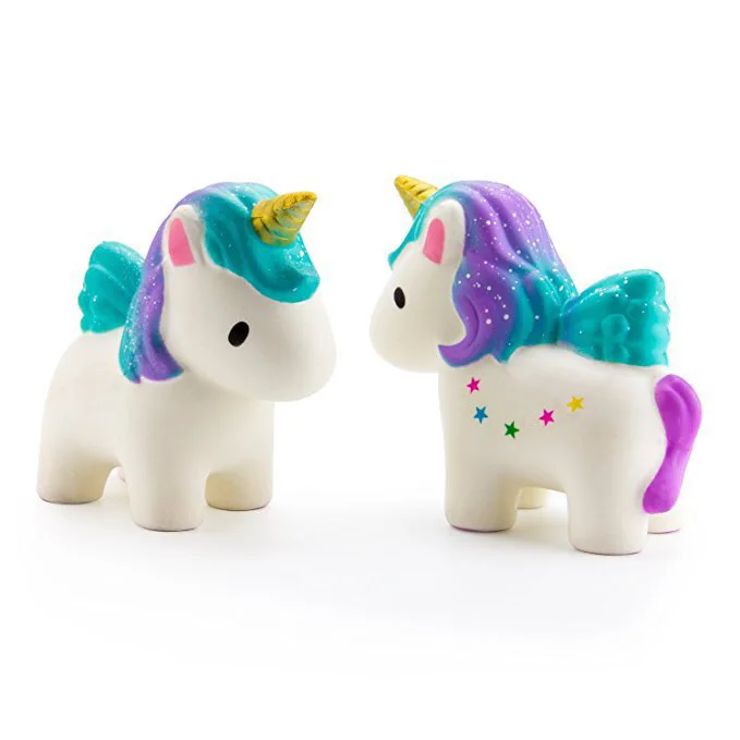 Cute Simulation Unicorn PU Slow Rebound Toys Desktop Decoration Small Ornaments Cartoon Star Unicorns Pinch Music Fidget Toys