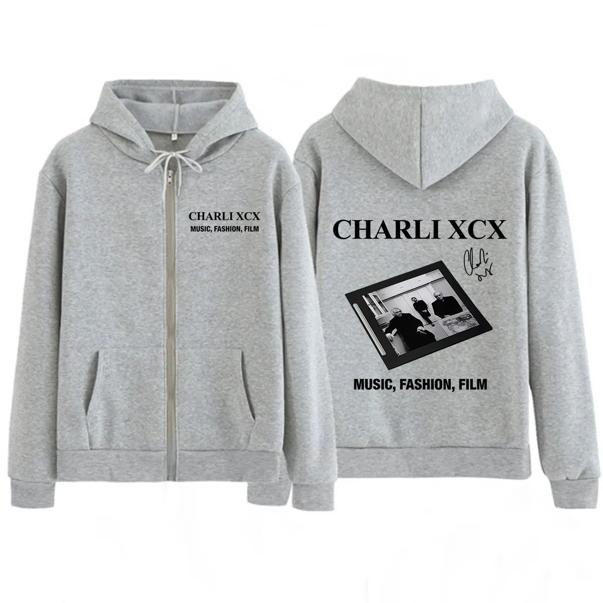 CHARLI XCX Album Musik, Mode, Film Tour 2026 Print Zipper Hoodie Herren Damen Mode Locker Lässige Reißverschlussjacke Sweatshirt – Detail 5