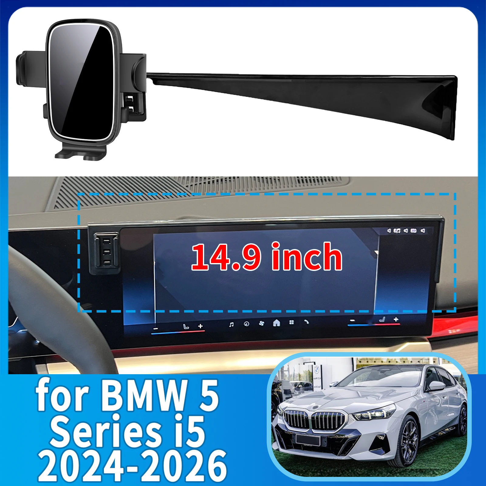 

fit for BMW 5 Series i5 2024 2025 2026 G60 Phone Holder, Dashboard Screen Mount Bracket Easy Installation​​ Car accessoires