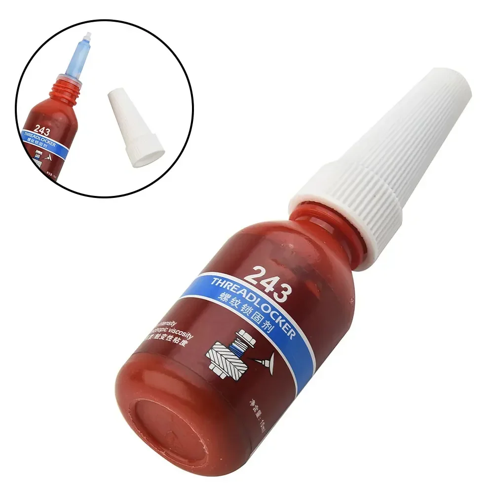 Adhesivo azul Threadlocker de fuerza, 243 de rendimiento de larga duración con adhesivo azul Threadlocker de 10ml, 2 años de validez