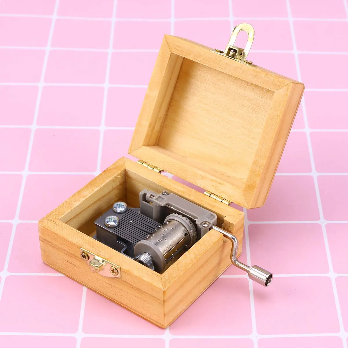 

Hand Cranked Music Box Wooden Mechanical Rotation Box Eco Friendly Unpainted Sustainable Craft for Valentine's Mother's Day