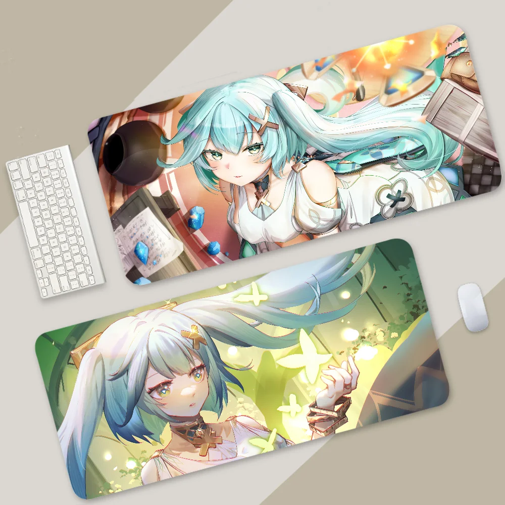 Faruzan Genshin Impact Mousepad Large Gaming Mouse Pad LockEdge Thickened Computer Keyboard Table Desk Mat