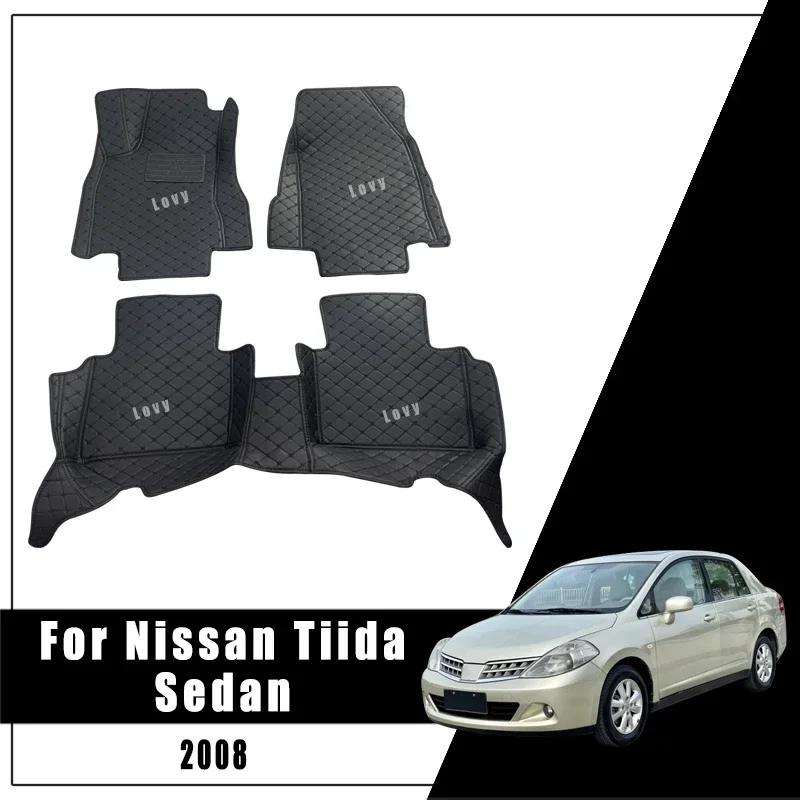 For Nissan Tiida Sedan 2008 Car Floor Mats Carpets Covers Custom Auto Accessories Foot Pedals Rugs Interior Protect Part Product