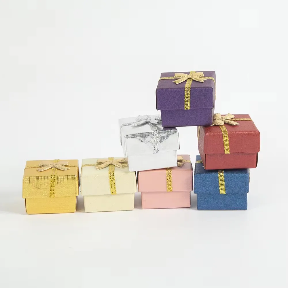 100-Pack Bulk Rings Boxes Jewelry Travel Box Paper Bag Case Gift Bracelet Rings Stud Earrings Boxes Storage For Western Women