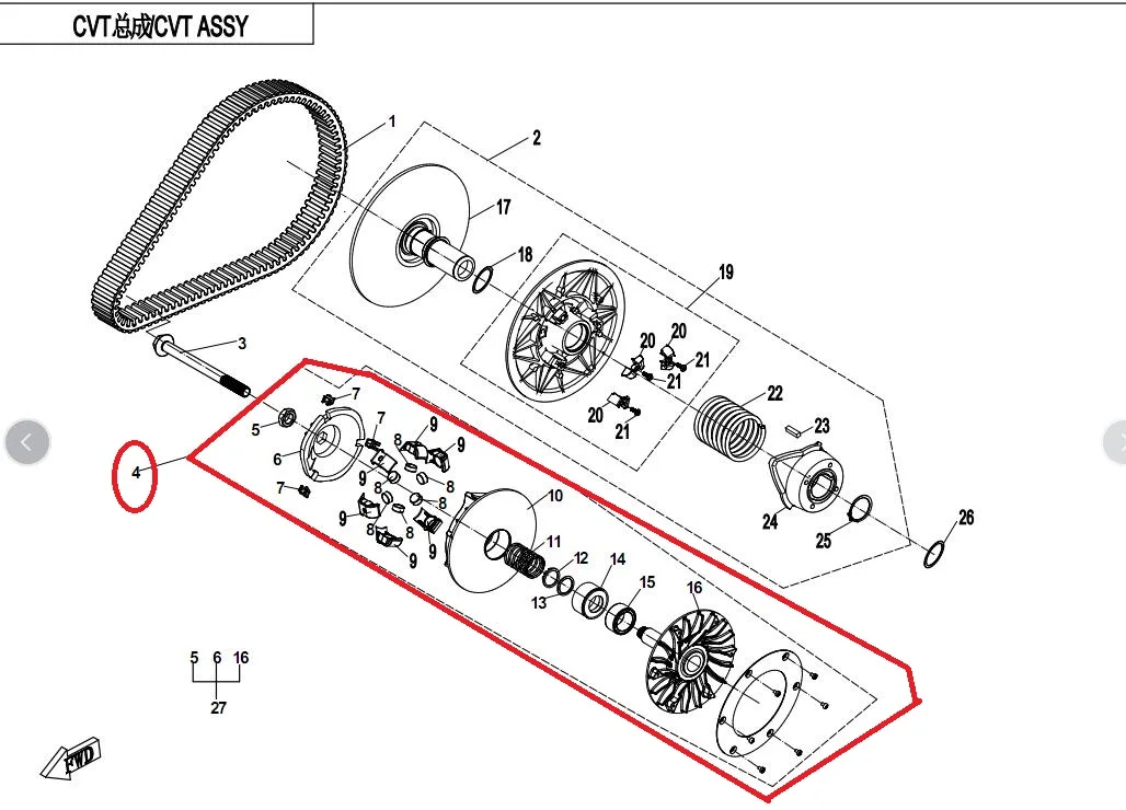Drive Clutch assy suit Cforce 1000/ZFORCE 1000/UForce ZForce 950 1000 0JYA-052000/ 0JYA-051000-00003