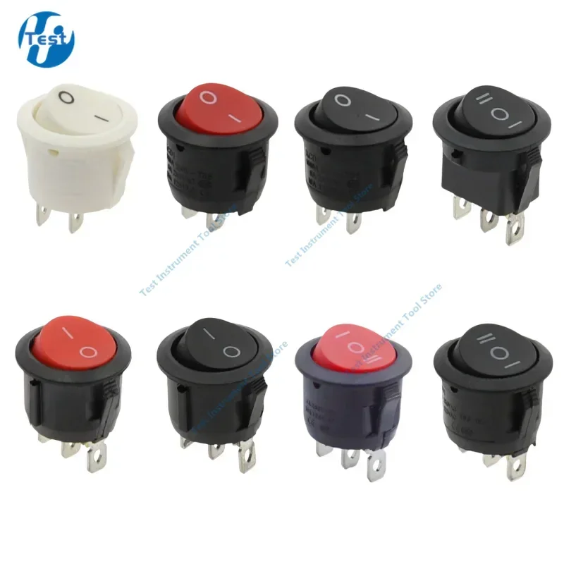 1pcs Kcd1-105 Diameter Small Round Boat Rocker Switch Black Mini Round Black White Red 2pin 3pin Switch ON-OFF ON-OFF-ON