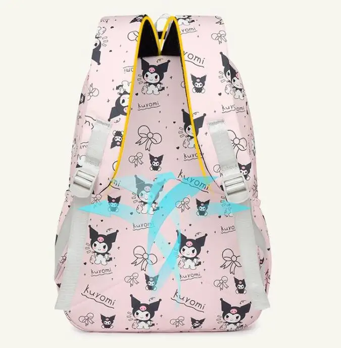 Kuromi Full-Width Printed Backpack, Girls Large-Capacity Backpack Travel Bag, Portable Outdoor Backpack Laptop Bag