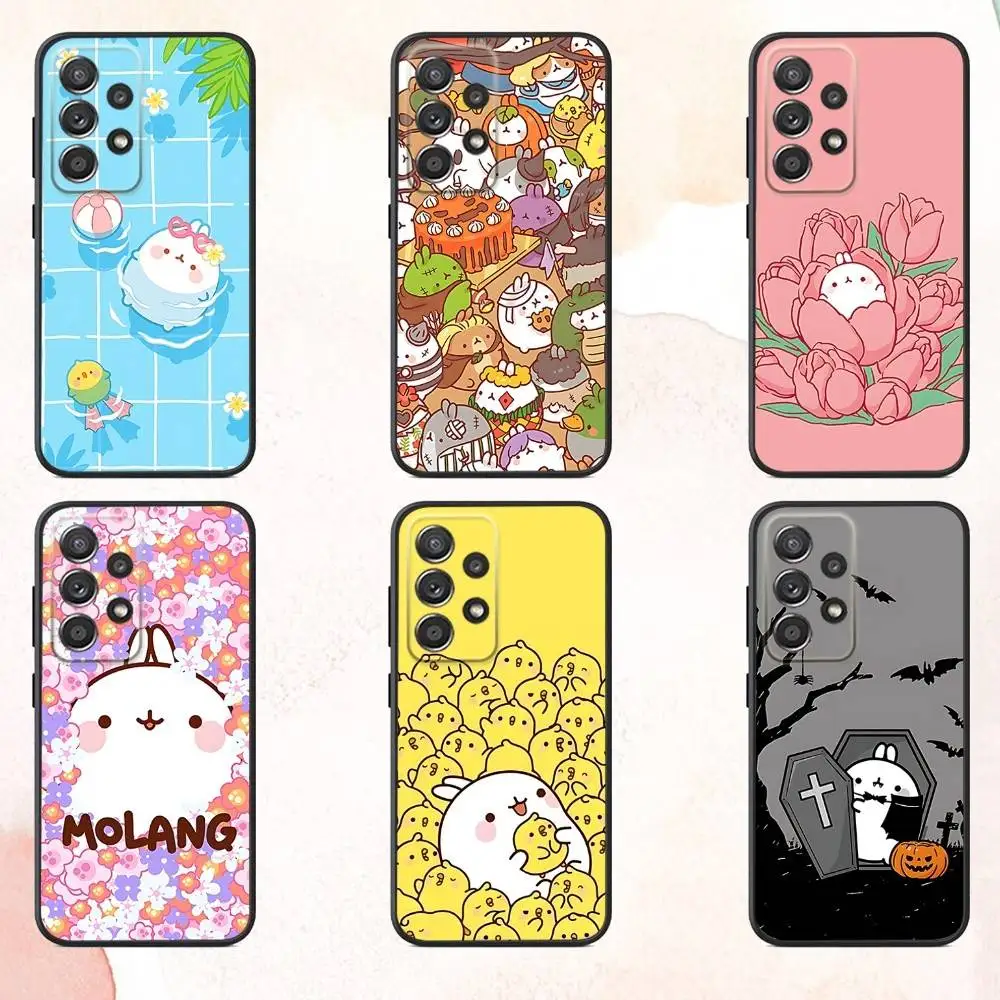 

Cartoon M-Molangs Cute Phone Case For Samsung S25,S24,S21,S22,S23,S30,Ultra,S20,Plus,Fe,Lite,Note,10,9,5G Black Cover
