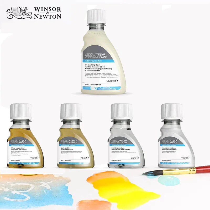 Winsor & Newton Watercolor Medium 75ml (2.5-oz) bottle Granulation Medium / Art Masking Fluid / Blending / Gum Arabic / Ox Gall