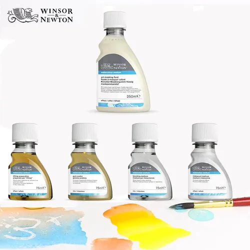 Winsor & Newton Acuarela Mediana Botella de 75 ml (2,5 oz) Granulación Mediana / Líquido de enmascaramiento artístico / Mezcla / Goma árabe / Gall de buey