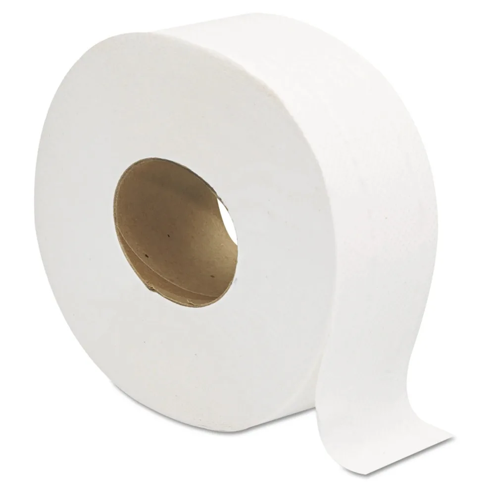

Jumbo JRT Toilet Paper, 2-Ply, White, 9 in Diameter, 12 Rolls/Carton