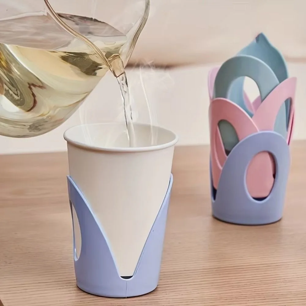 4Pcs Creative Paper Cup Protective Rack Practical Lightweight Drink Cup Protector Heat Resistant Portable Cup Storage Tray