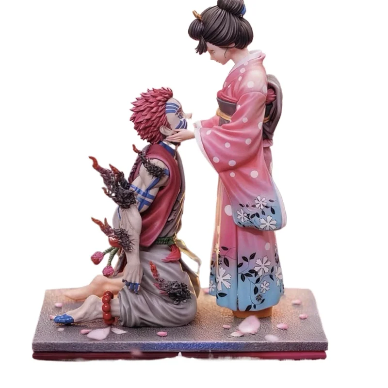27cm Demon Slayer GK Popart Akaza & Koyuki Figuur Anime Collectible Model Speelgoed Kersenbloesem Scène Beeldje Bureaublad Ornament Cadeau - afbeelding 2