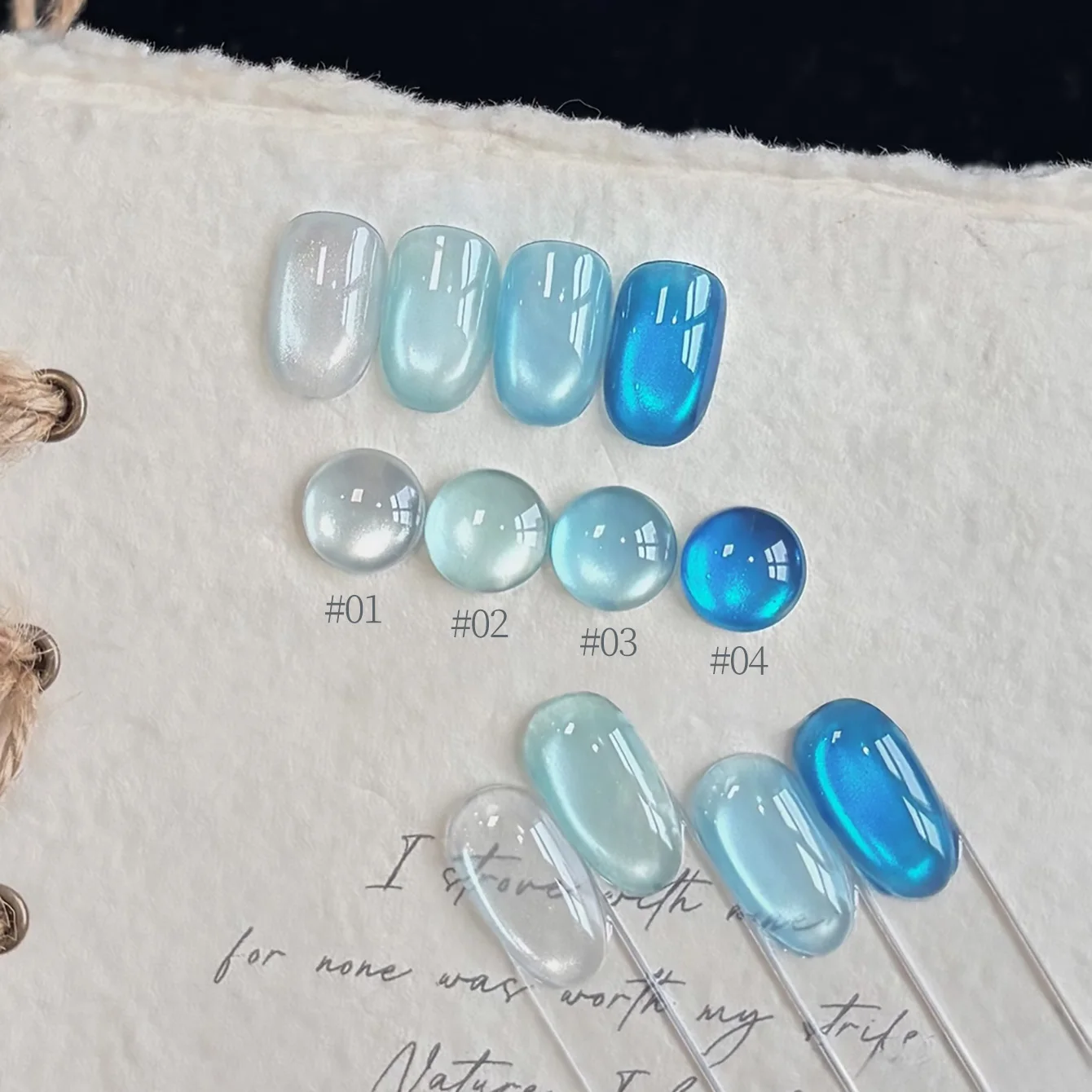 1-8pcs PSK Blue And White Porcelain Series Cat Eye Gel Nail Polish Spring Summer Whitening Flash  Ice Transparent Blue Nail Art