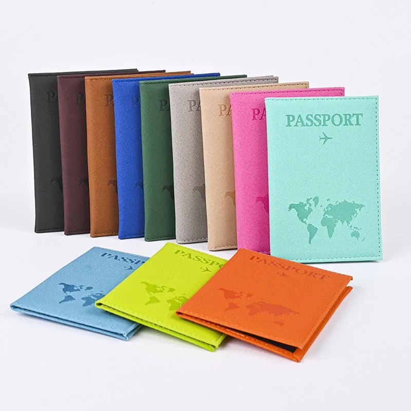 World Map Travel Passport Case PU Leather Passport Cover For Men & Women Organizer - Protective Card Holder ID Document Covers image 5