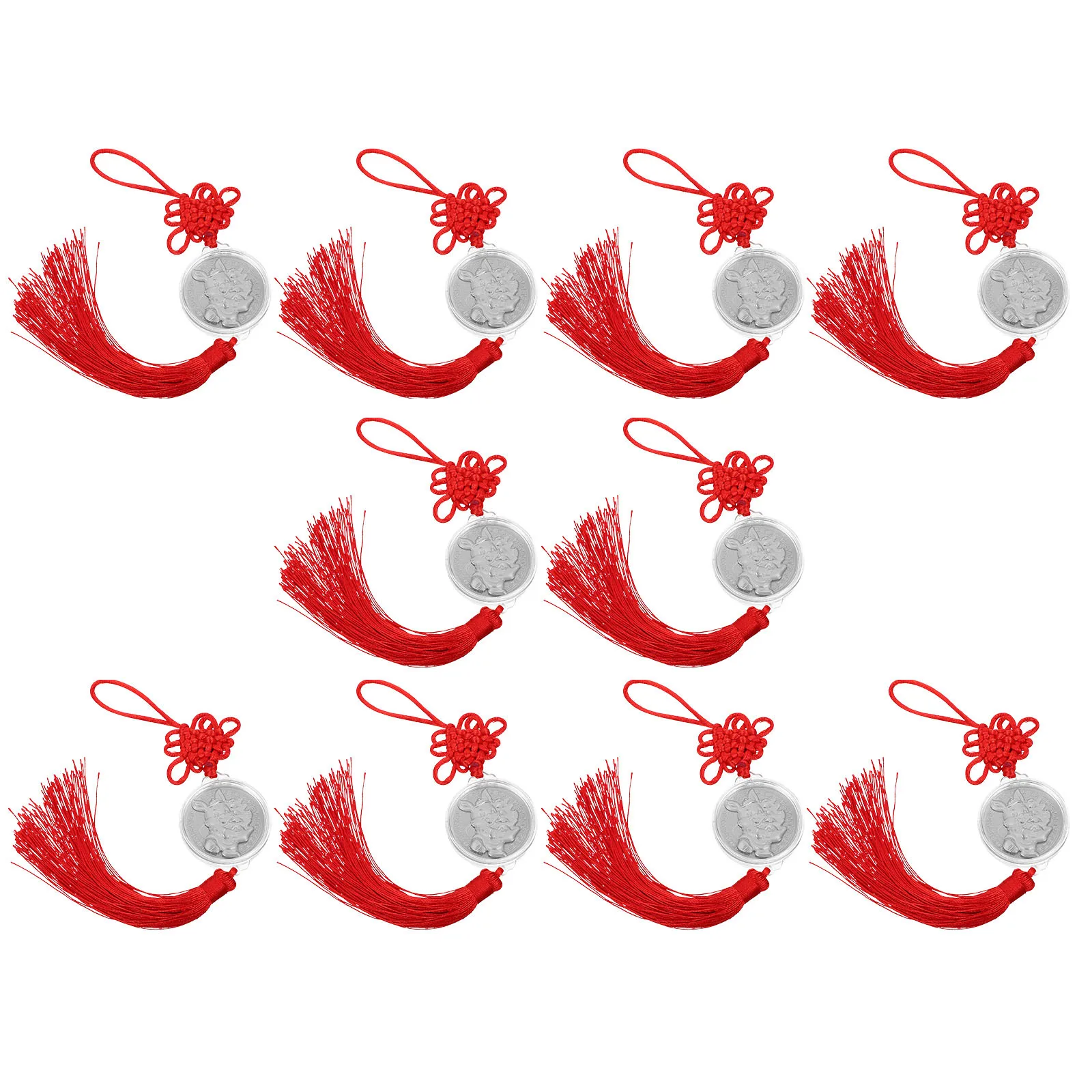 

10Pcs Rabbit Coin Pendants Chinese Knot Lucky Hanging Decor Car Ornament Fortune Wealth Happiness New Year Decoration