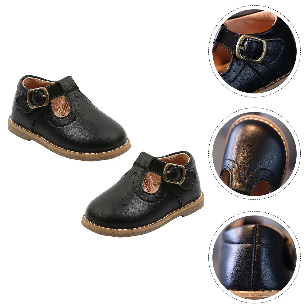 

1Pair British Style Princess Shoes Baby Prewalker Warm Winter Infant Shoes Non-Slip Soft PU Cotton Lined Lightweight