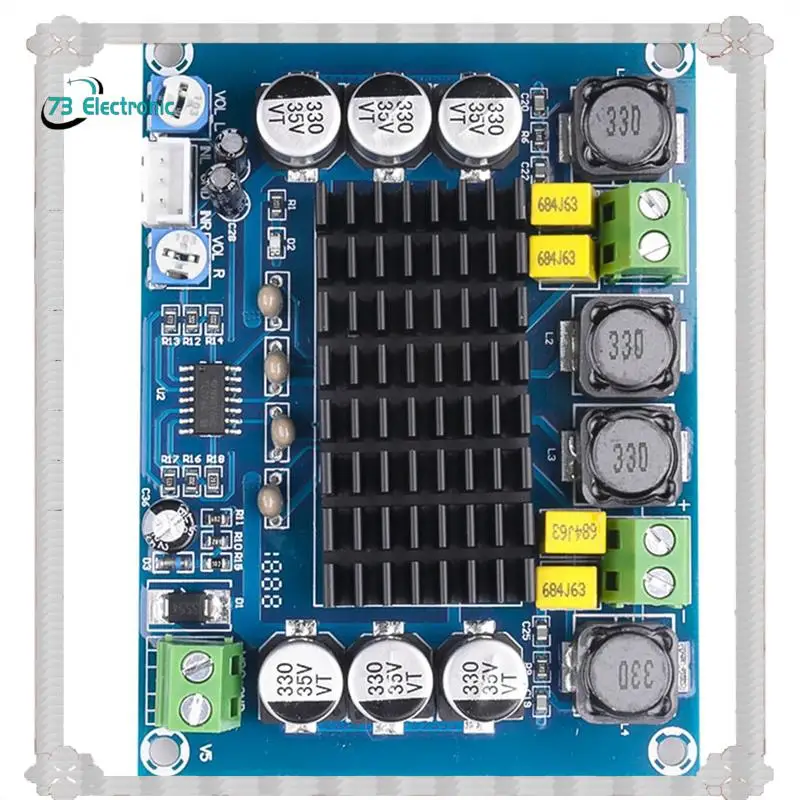 24-Hour Delivery High Power 2X120w DC 12V 24V Audio Amplifier Board Dual Channel Stereo Digital For Speaker