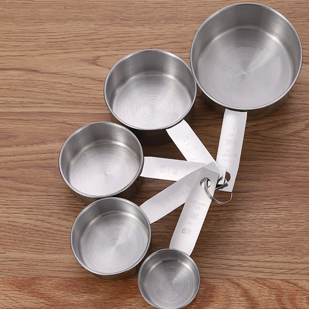 

1Set Stainless Steel Measuring Cups Spoons Practical Baking Tools Accurate Measurements Non Fading Scales Excellent Workmanship
