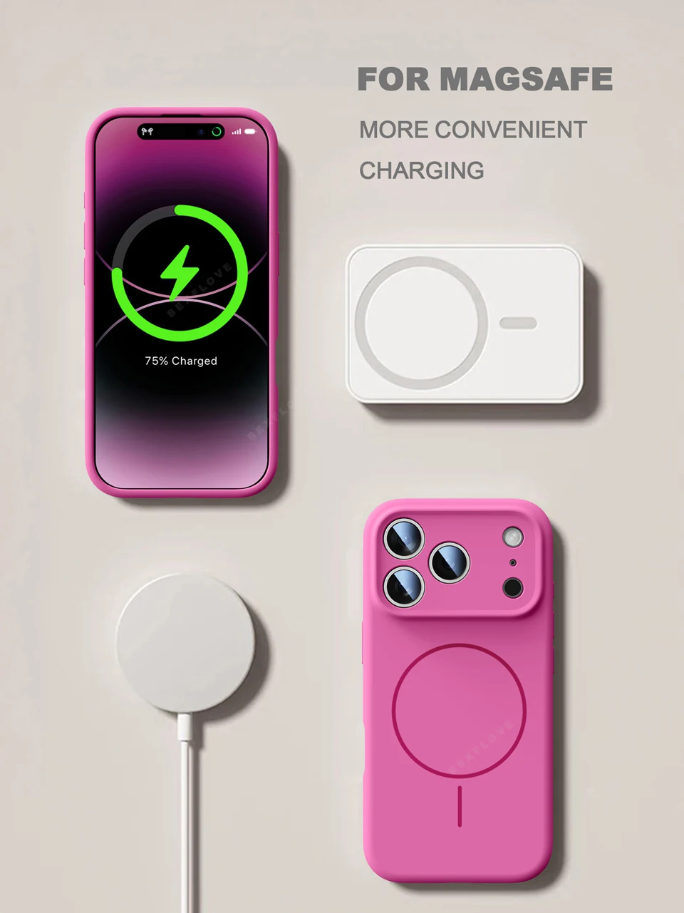 المغناطيسي شريط للرسغ السائل سيليكون جراب هاتف آيفون 11 12 13 16 17 برو ماكس الهواء 15 14 16 زائد 16E Magsafe الحبل غطاء