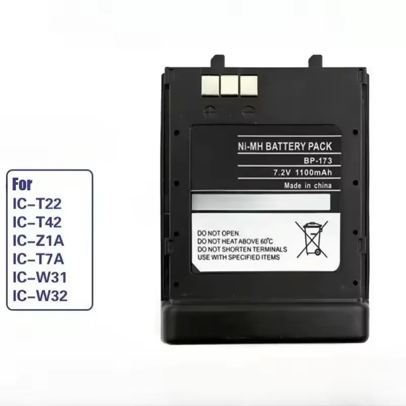 Icom IC-F3 IC-F4 IC-T22 IC-T42 IC-W31 IC-W32 IC-Z1A Walkie Talkie 7.2V 1100mAh Ni-MH Replacement Battery BP-173 BP-180