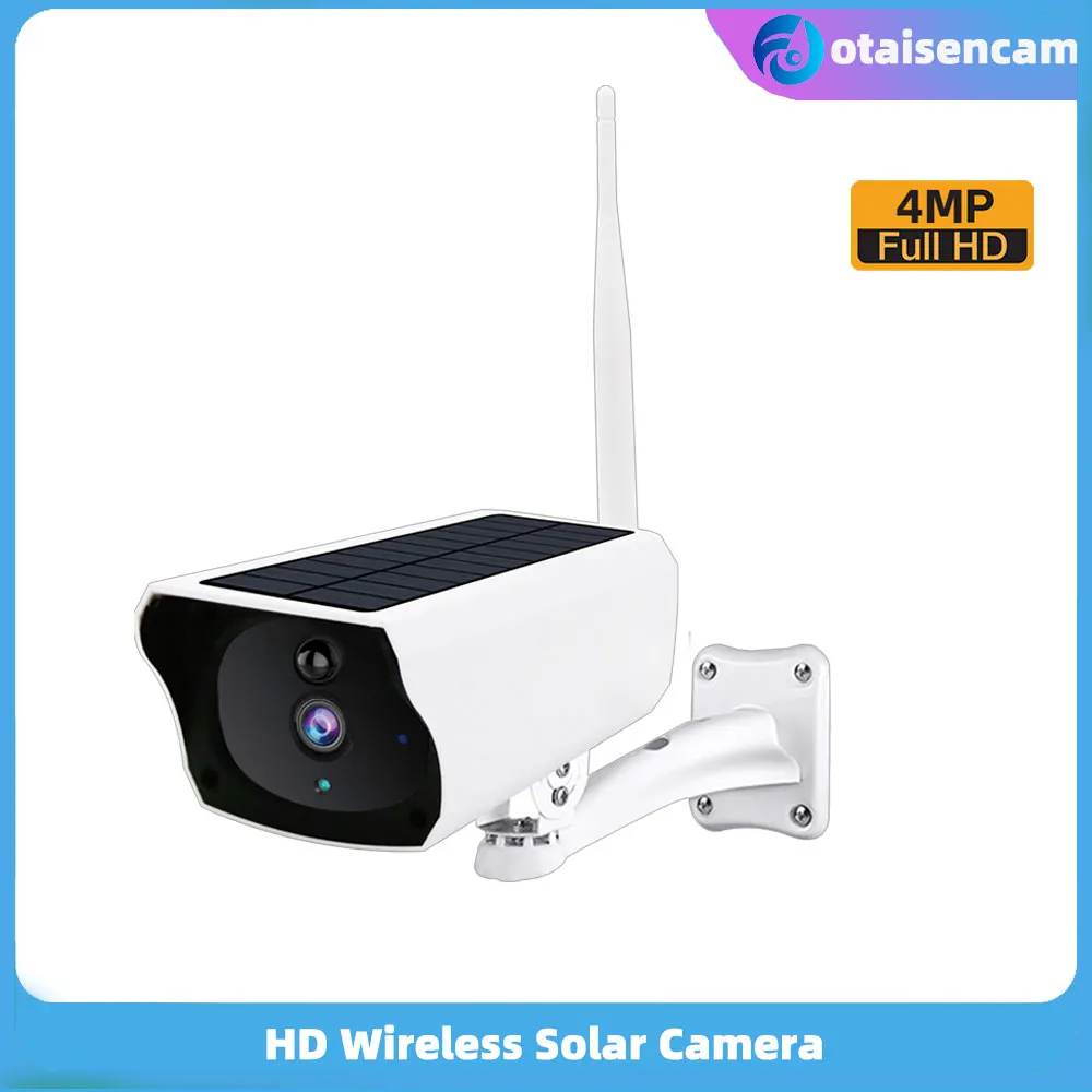 

4MP Bullet Outdoor WIFI Solar Camera Night Vision Two-way Talk IP67 PIR Infrared Alarm Multiple Language ABS Plastic Material