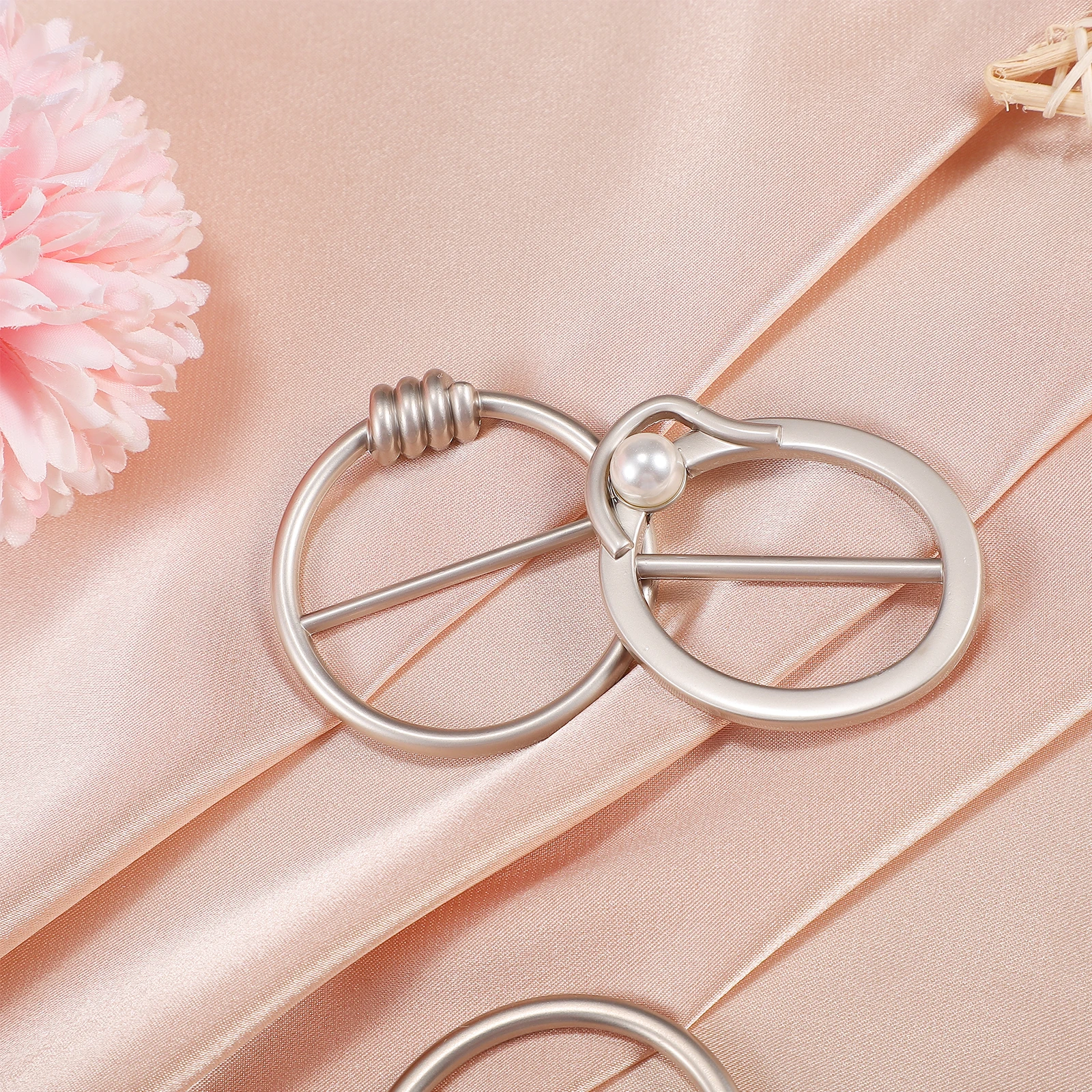 

6Pcs Decorative Accessory Clasp Premium Alloy Rustproof Smooth Fastener for Scarf Shawl T-Shirt Hat Clothes Buckle Ring Clip