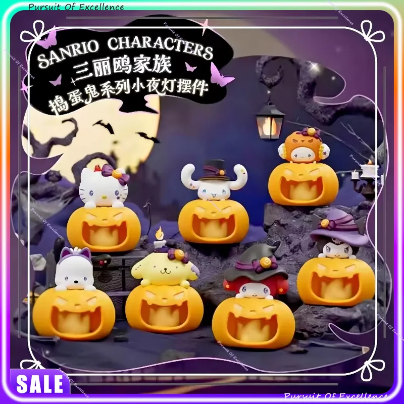 มินิโซ ซานริโอ ของแท้ ซีรีส์ Troublemaker โคมไฟกลางคืนรูปฟักทอง เฮลโล คิตตี้ คุโรมิ โปชาโกะ เมโลดี้ ของตกแต่ง ของเล่นเด็กผู้หญิง ของขวัญ