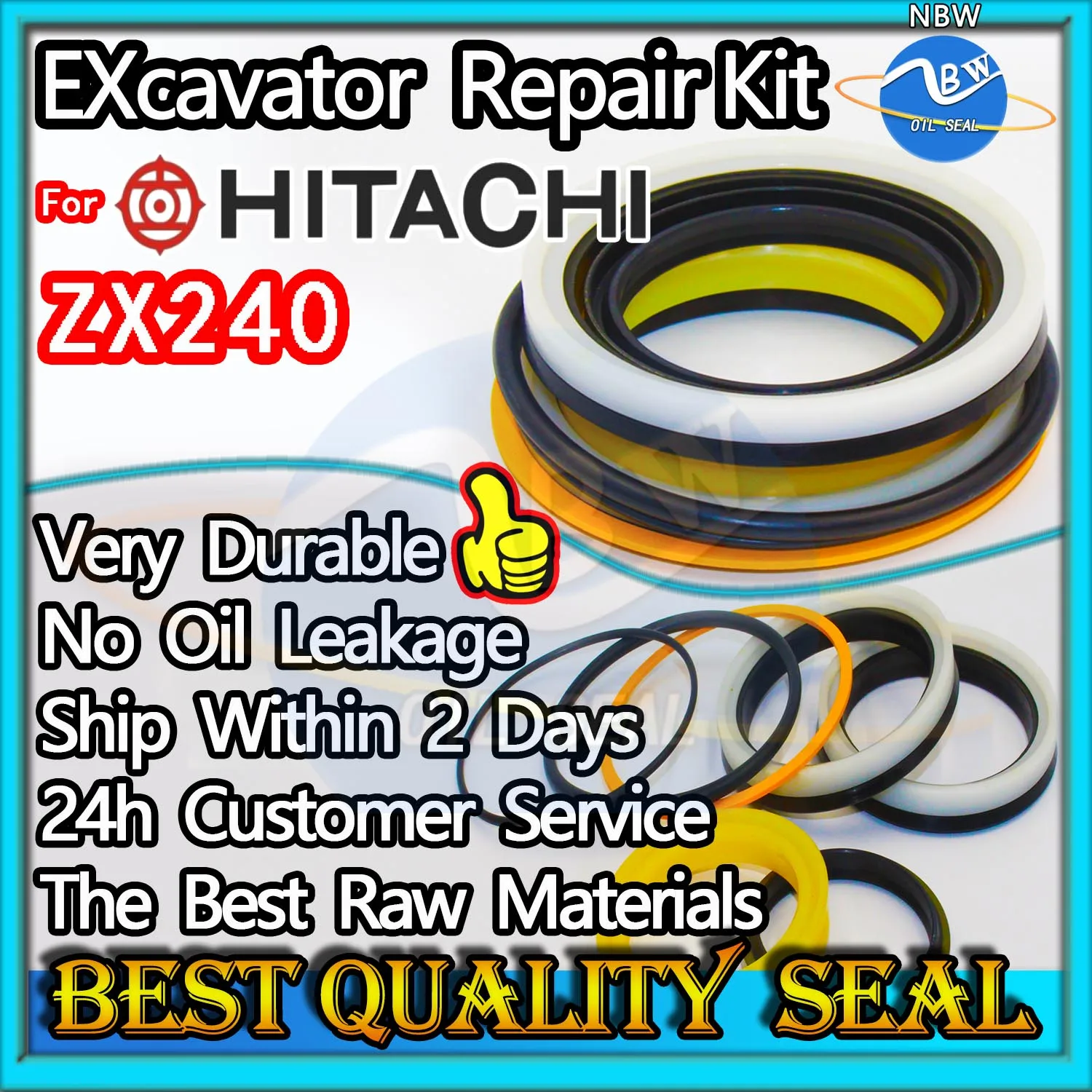 For Hitachi ZX240 Repair Kit Excavator Oil Seal Piston Rod Shaft Replacement Dust Bushing FKM Control High Quality Pilot Valve