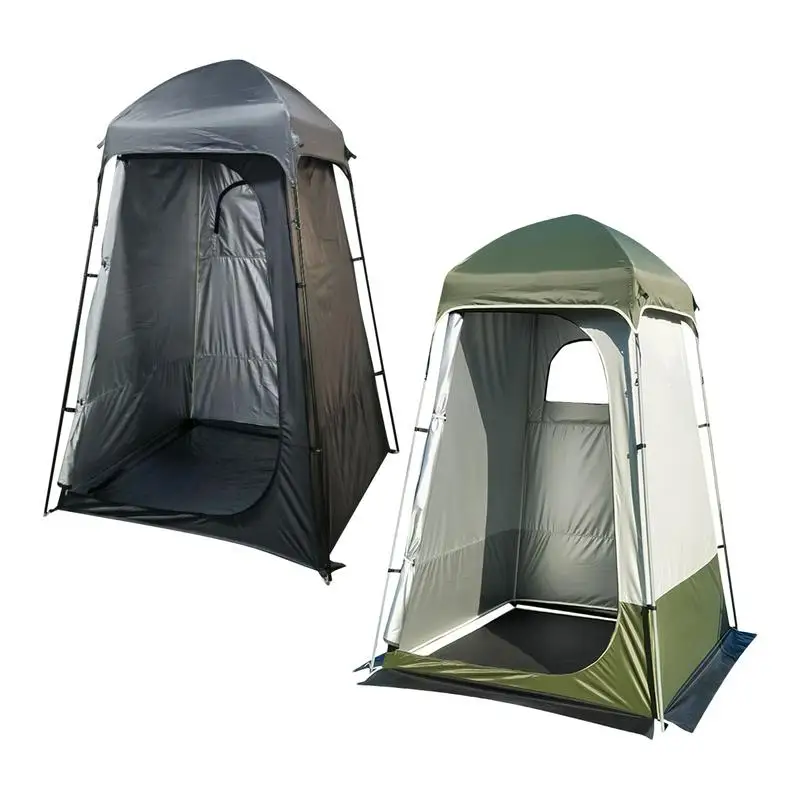 Pop Up Outdoor Camping Shower Tent Pop Up Sun Rain Shelter Silver Coated Cloth Folding Waterproof Oversized Shower Privacy Tent