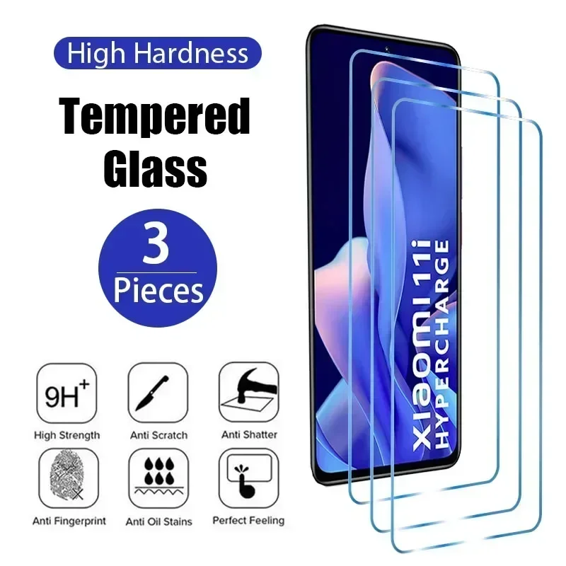 3PCS Tempered Glass For Xiaomi Mi 11 Lite 5G NE 12T 11T 10T Pro Screen Protector For Xiaomi Mi 10T 10 9 8 9T Lite A3 11i glass