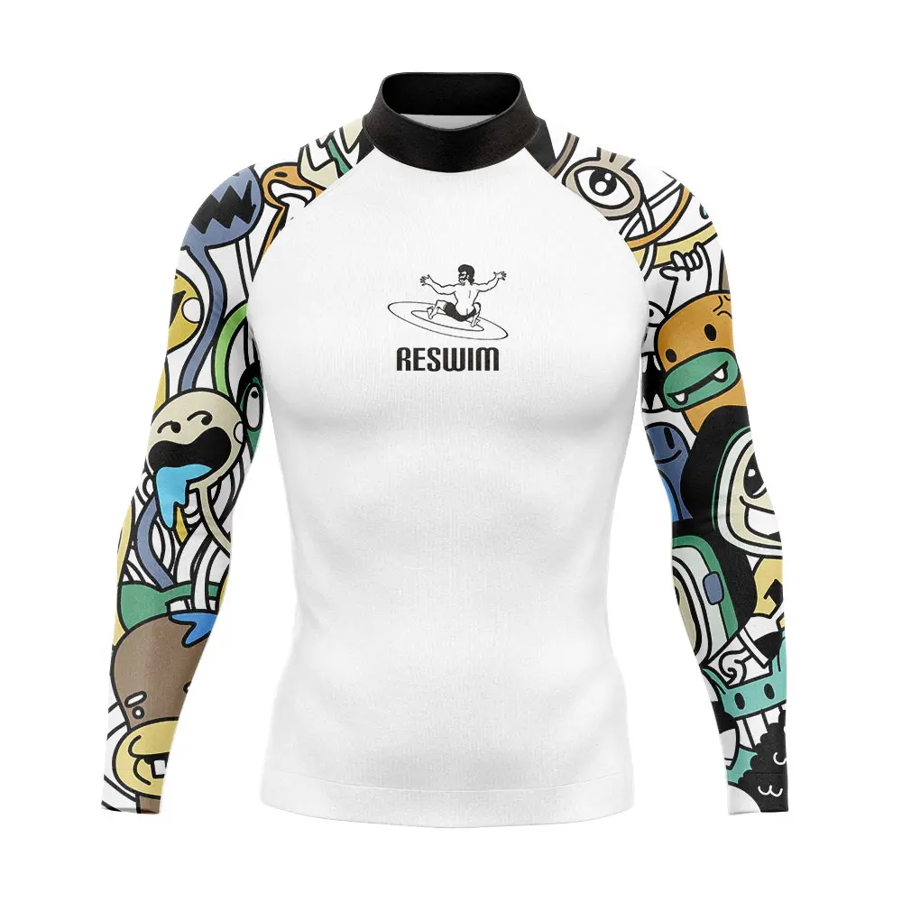 Men's Rash Guards Surfing Diving Suit Swimwear Long Sleeve T-shirt UV Protection Swimsuit Swimming Surf Tight Shirts Gym Clothes