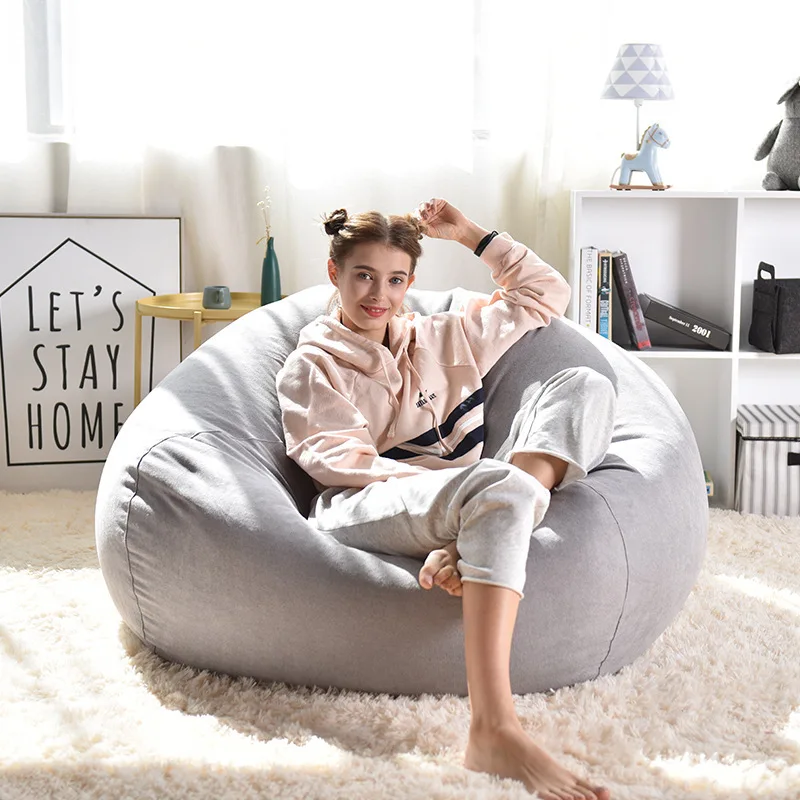 Gray Factory Direct Fabric Lazy Sofa Bean Bag Bedroom Tatami Bathhouse Wholesale Internet Celebrity Tatami Direct Sale