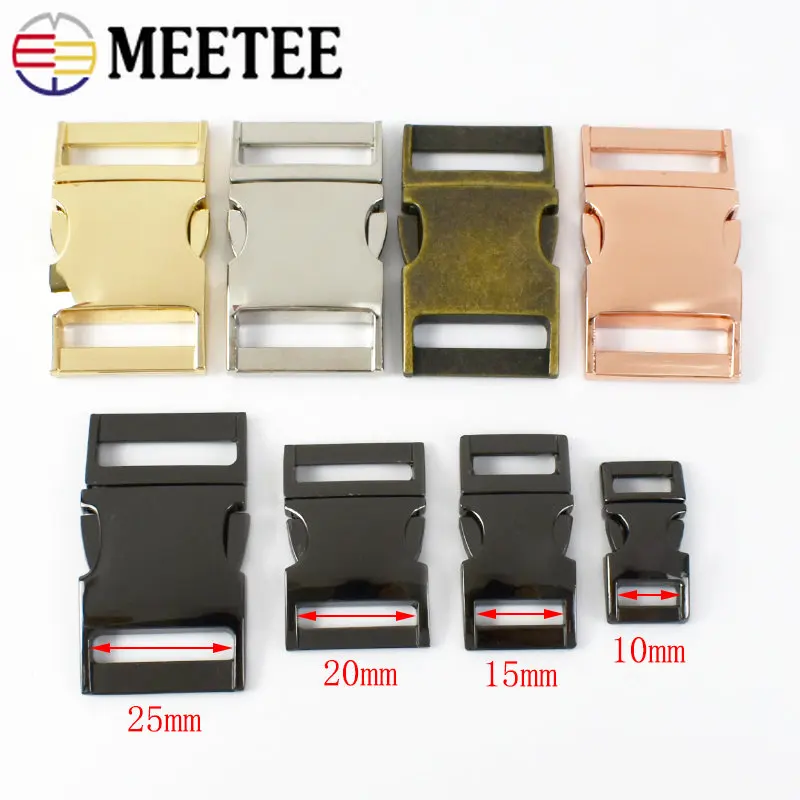 2Pcs 10-38mm Metal Release Buckle Webbing Strap Hook Bag Belt Side Clip Clasp Dog Collar Paracord Bracelet Leather Accessories