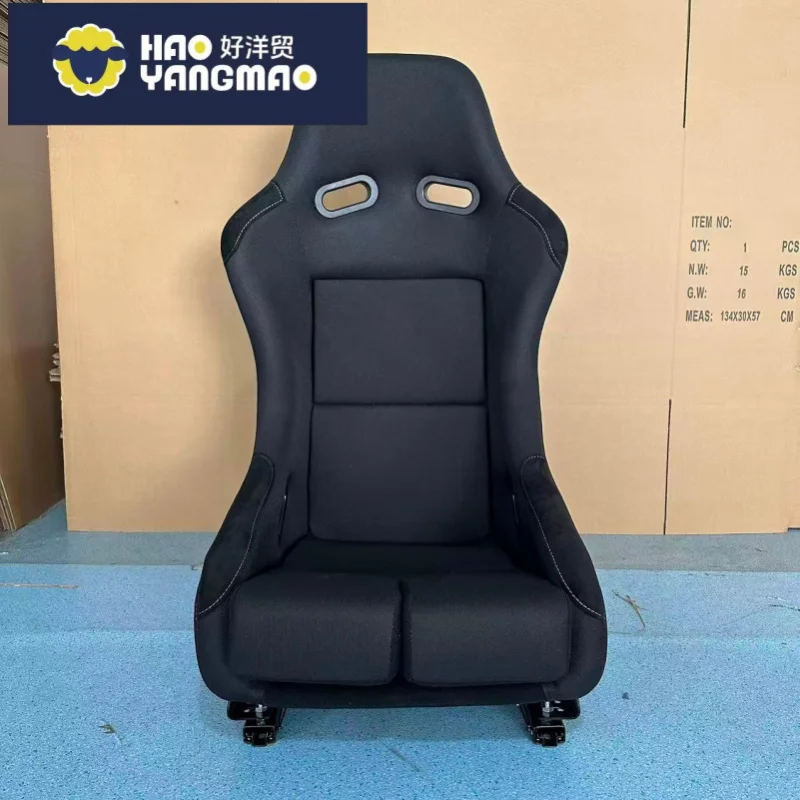 Suitable Sport Car Racing Made of Fiberglass Carbon Fiber Bucket Seats PVC Fabric with Base for Game Seat Racin