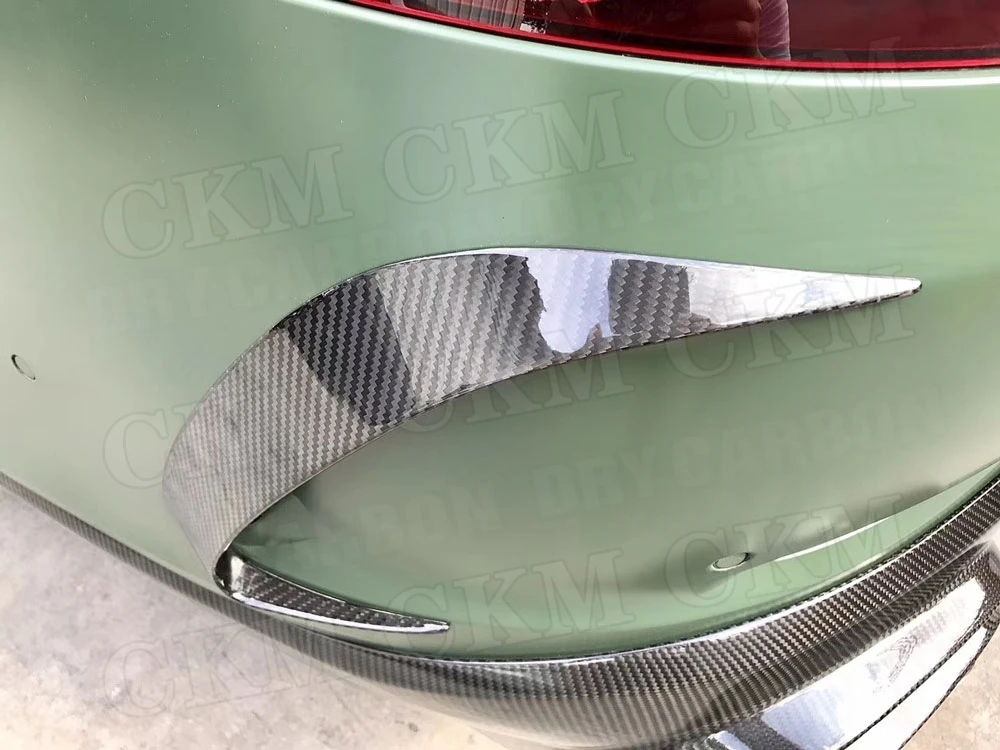 ألياف الكربون الجافة/FRP المصد الخلفي منفذ تنفيس الهواء يغطي Canards لمرسيدس بنز AMG GT50 GT53 GT43 2019 2020 #5