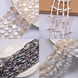 Natural Baroque Irregular Shaped Pearl Round Cross Button Beads for Making DIY Charm Jewelry Necklace Bracelet Earring Gift