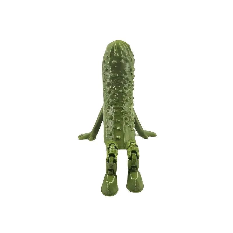 One Pickle-shaped 3D Printed Movable Figurine, a Cute Desktop Decoration and Stress-relief Ornament, for Home and Office