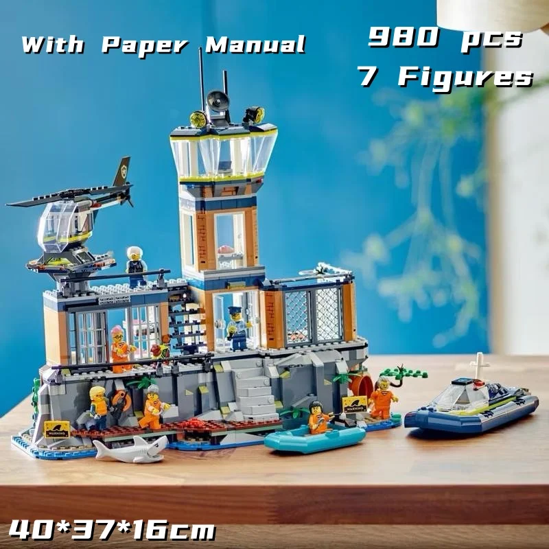 

Набор строительных блоков 980 деталей «Полицейская тюрьма на острове» 60419, модель «Город Дисней: Морская тюрьма», игрушка на Рождество и День рождения, подарок для семьи, украшение для дома